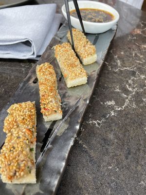 shrimp toast  at PLANTA Queen in Washington
