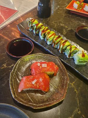 Caterpillar Roll & Ahi Watermelon Nigiri at PLANTA Queen in Washington