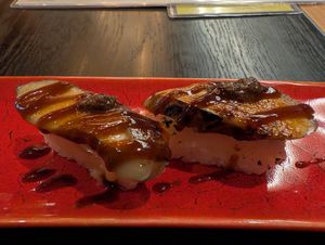 UNAGI EGGPLANT NIGIRI at PLANTA Queen in Washington