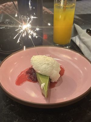 Birthday matcha cheesecake!   at PLANTA Queen in Washington