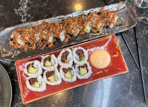 Spicy tuna maki roll and Firecracker maki roll  at PLANTA Queen in Washington