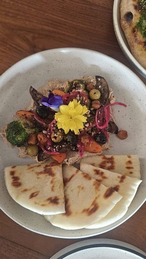 Vegan Houmous and Pitta at Stay Human by Soulshine  in Gianyar