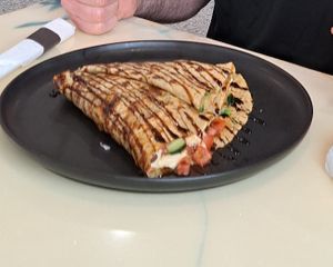 Greek Crepe (we ordered it Vegan)  at Crepe Haus + El Compadre in Kennewick