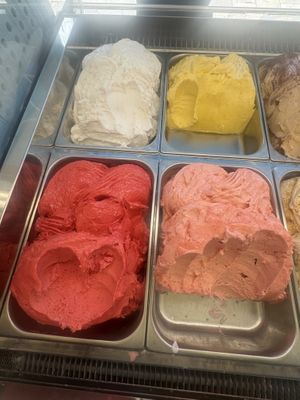 Coconut, mango, raspberry, and strawberry   at Ono Gelato in Lahaina