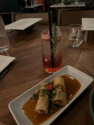 Vegan cauliflower springroll  at Lotus in Highgate