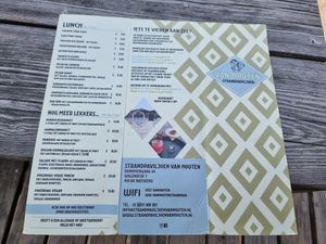 Menu - vegan is clearly labelled at Van Houten Strandbar in Breskens