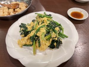 雞蛋炒菠菜  at Vegetarian Konan - 素食 江南 in Osaka