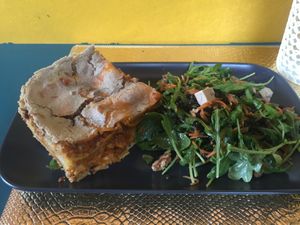 Their lucsious lasange at Green Witch Kitchen in Zagreb