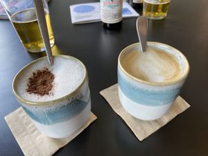 Babyccino and oat cappuccino   at Organic Garden Eatery - Studio Odeonsplatz by Mercedes-Benz  in Munich