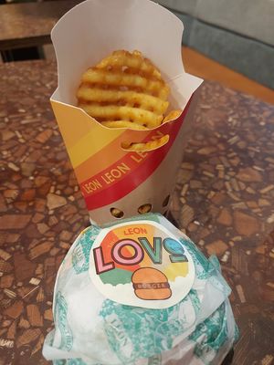 Waffle fries at LEON in South West London