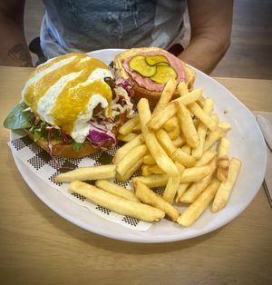 Falafel Burger   at The Bank Cafe in Lismore