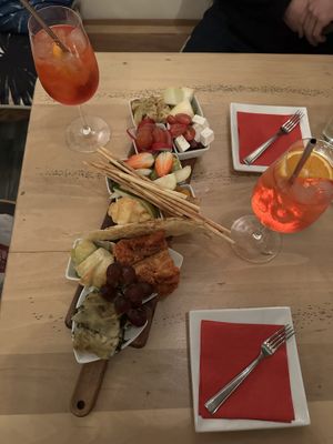 Warm+cold plate, alcoholfree Apérol Spritz  at Grado Babo in Berlin