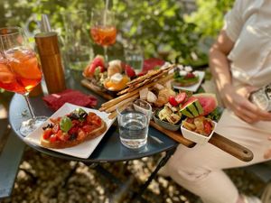 Mixed plat with warm & cold dishes  at Grado Babo in Berlin