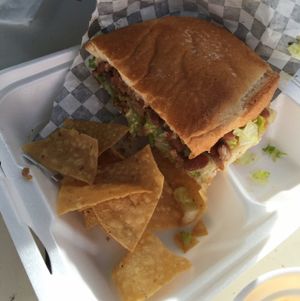 half of the vegan torta, the first half never had a chance! at Tacos Cancun in Costa Mesa