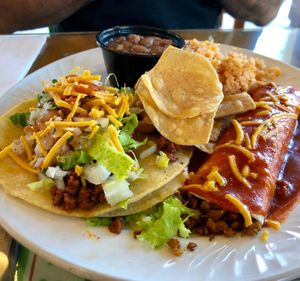 Number 3! With Vegan Chorizo and Vegan Beef. at Tacos Cancun in Costa Mesa