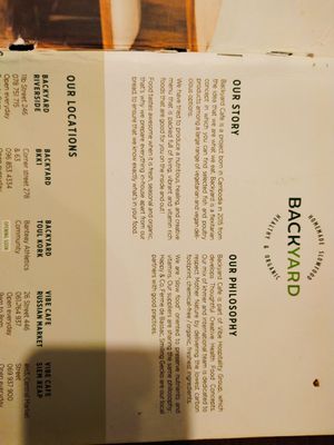 Menu at Backyard Coffee in Phnom Penh