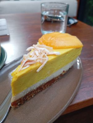 Mango cheesecake at Backyard Coffee in Phnom Penh