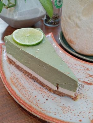 Lime cheesecake at Backyard Coffee in Phnom Penh