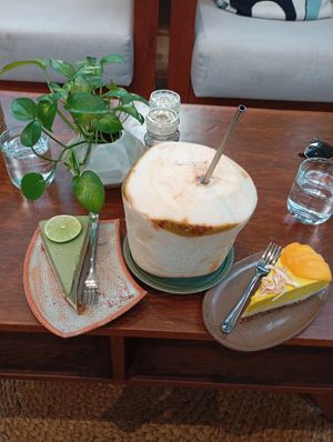 Fresh coconut at Backyard Coffee in Phnom Penh