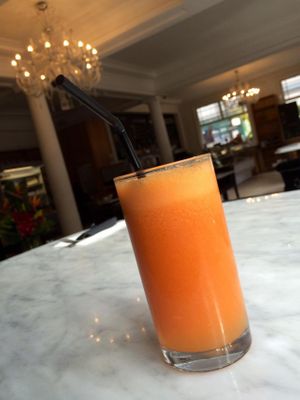 Orange-Carrot-Ginger juice at The Hive in West London