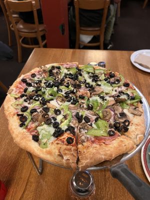 Vegetarian pizza sub vegan cheese  at Giovanni's Restaurant and Bar in Mammoth Lakes