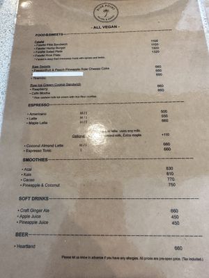 All Vegan menu.   at Blue Point Falafel & Coffee in Yomitan