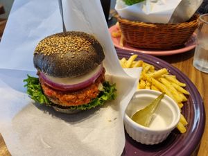 Cheese burger at Blue Point Falafel & Coffee in Yomitan