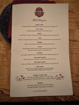 Menu  at Third Kingdom in New York City
