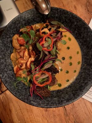Morel with forager's corner at Third Kingdom in New York City