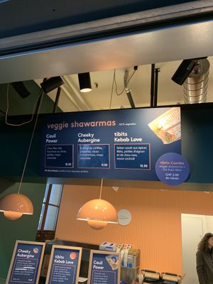 Menu  at Tibits Take Away Pop-Up in Lausanne