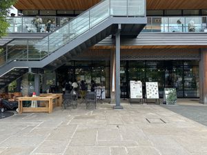 Outside view of cafe   at 55+ カフェ in Osaka