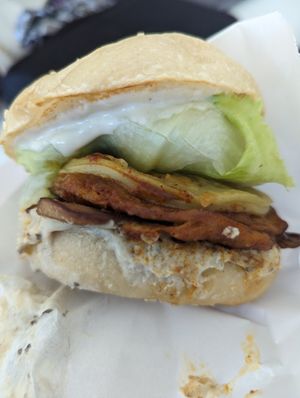 Not chicken burger at Dobro Top Vegan   in Dubai