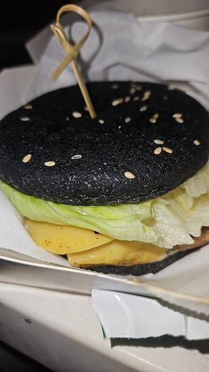 Chickpea flour no chicken burger at Dobro Top Vegan   in Dubai