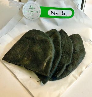 Black pita bread  at Dobro Top Vegan   in Dubai