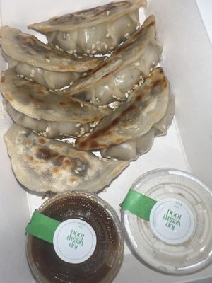 Mushroom gyoza   at Dobro Top Vegan   in Dubai