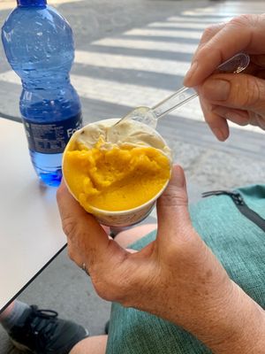 Clair's fruity gelato at Vegan Food Tour Ortigia in Siracusa