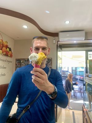 Can't decide which flavor? Don't, just get both! - April 2024 at Vegan Food Tour Ortigia in Siracusa