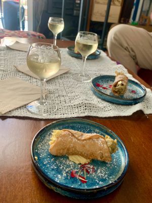 The only place in Siracusa that offers delicious vegan cannoli! - April 2024 at Vegan Food Tour Ortigia in Siracusa