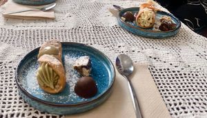 Amazing vegan cannoli with a surprise handmade chocolate and vegan salame di cioccolato! - March 2024 at Vegan Food Tour Ortigia in Siracusa