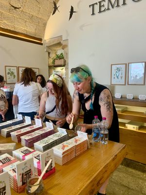 Who doesn't love unlimited, free vegan chocolate samples? at Vegan Food Tour Ortigia in Siracusa