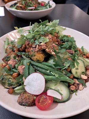 Salad with chimichurri potatoes at Ravintola Lohtu in Helsinki