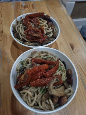 Vegan pasta with dried tomatoes, mushrooms & olives at Amido - Maybe closed in Verona