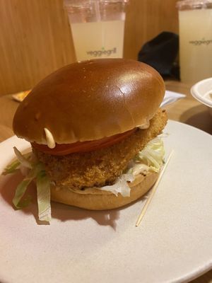 New “fish” burger at Veggie Grill by Next Level - University Village in Seattle