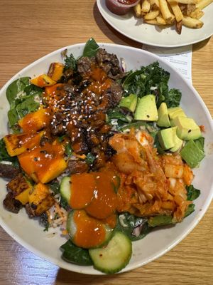 Kimchi steak bowl  at Veggie Grill by Next Level - University Village in Seattle
