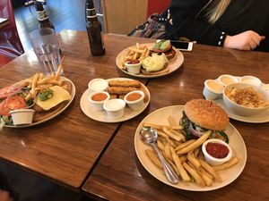 Chikn strips, Mac n cheez, and burgers at Veggie Grill by Next Level - University Village in Seattle