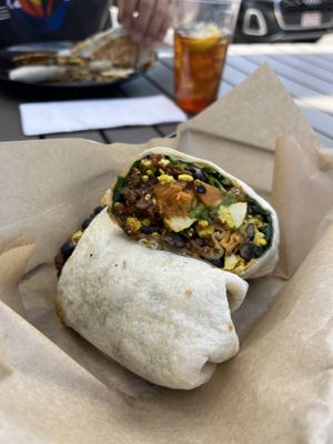 Vegan breakfast burrito  at Cool River in Buena Vista