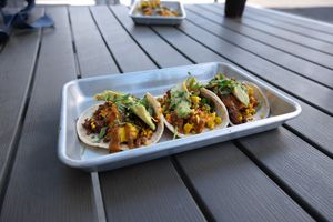 Vegan breakfast tacos  at Cool River in Buena Vista