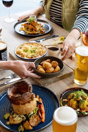 Vegan pies at Grain Barge in Bristol