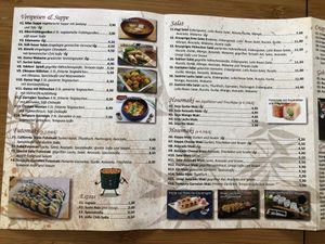 Vegetarian food is marked in the menu   at Yammi - Sushi & Mehr in Muehldorf