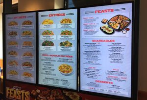 Menu board at Pei Wei Asian Kitchen in Eden Prairie